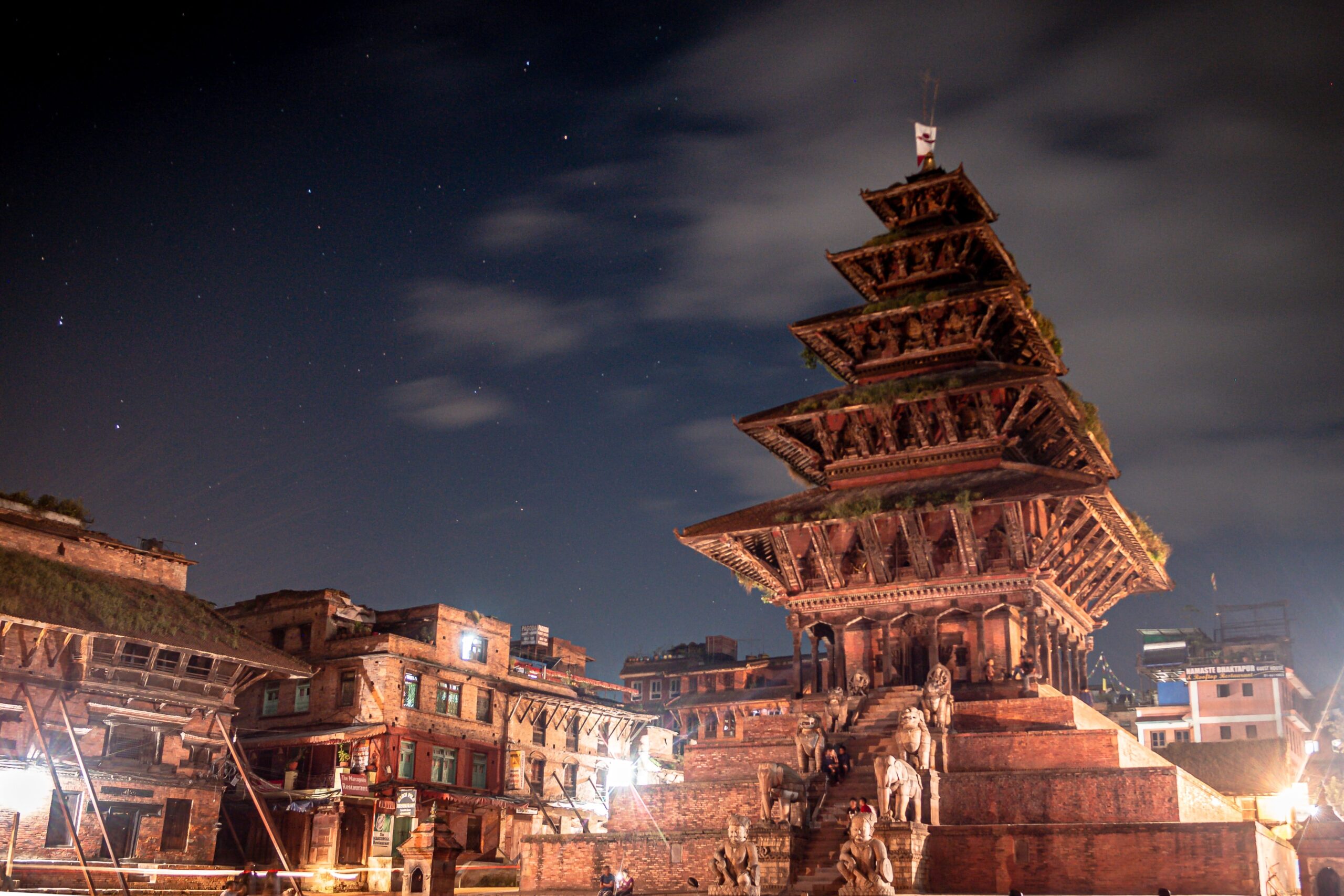 Nyatapola Temple, Bhaktapur, Nepal in Night