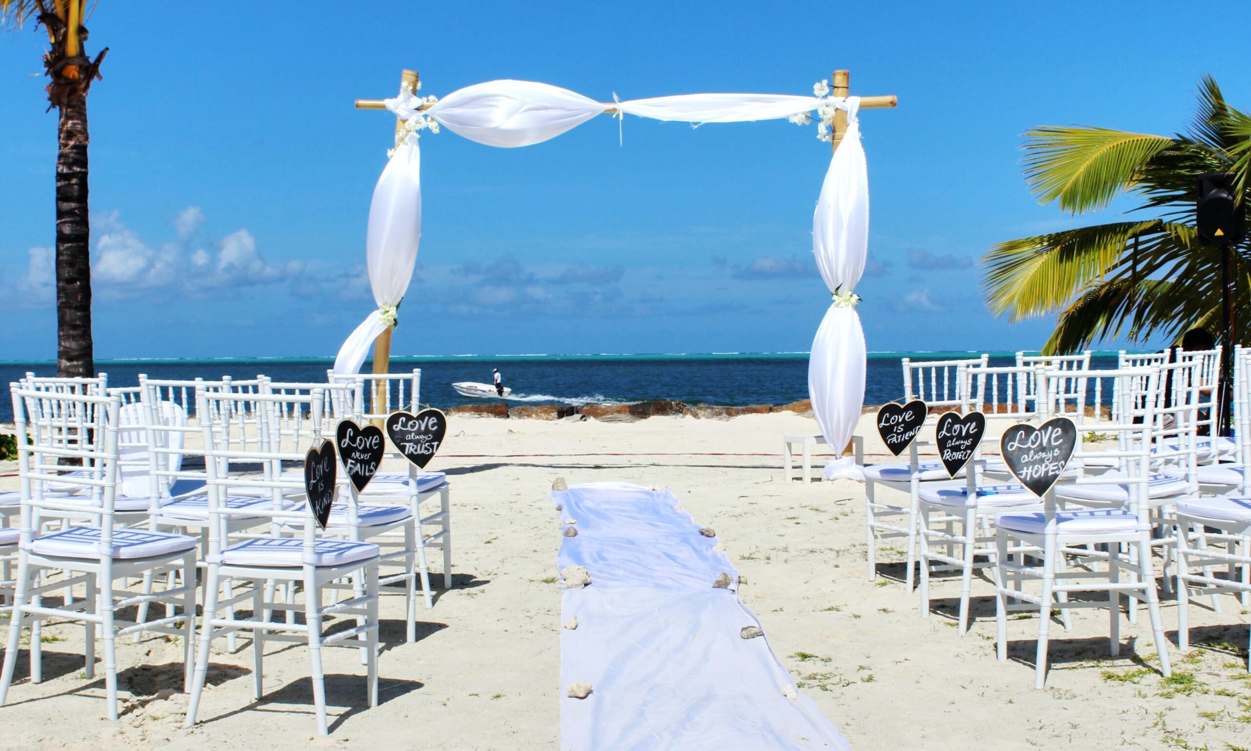 Open air wedding in Mauritius