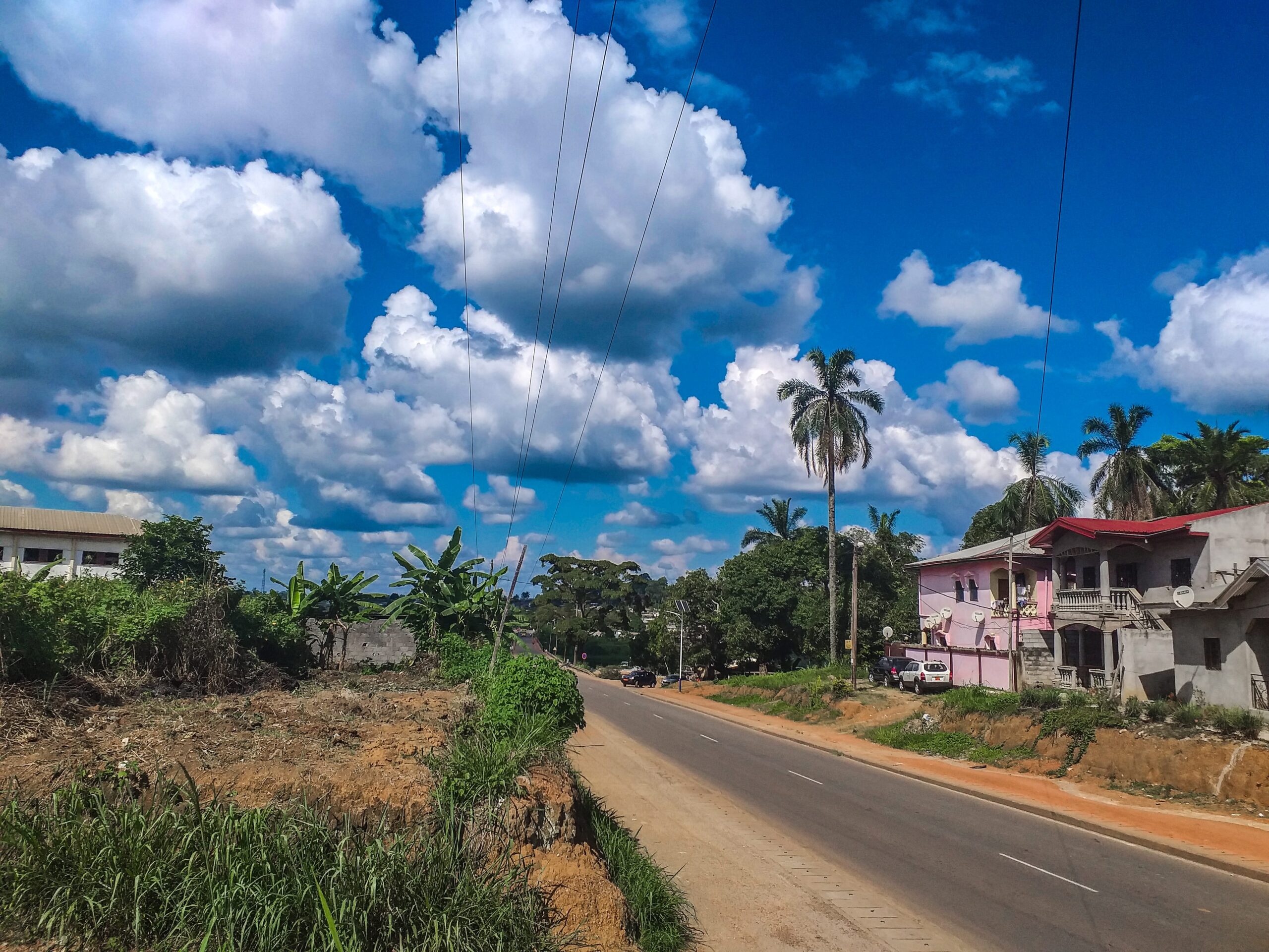 Street of the oyack 1 district in the city of mbalmayo in Cameroon