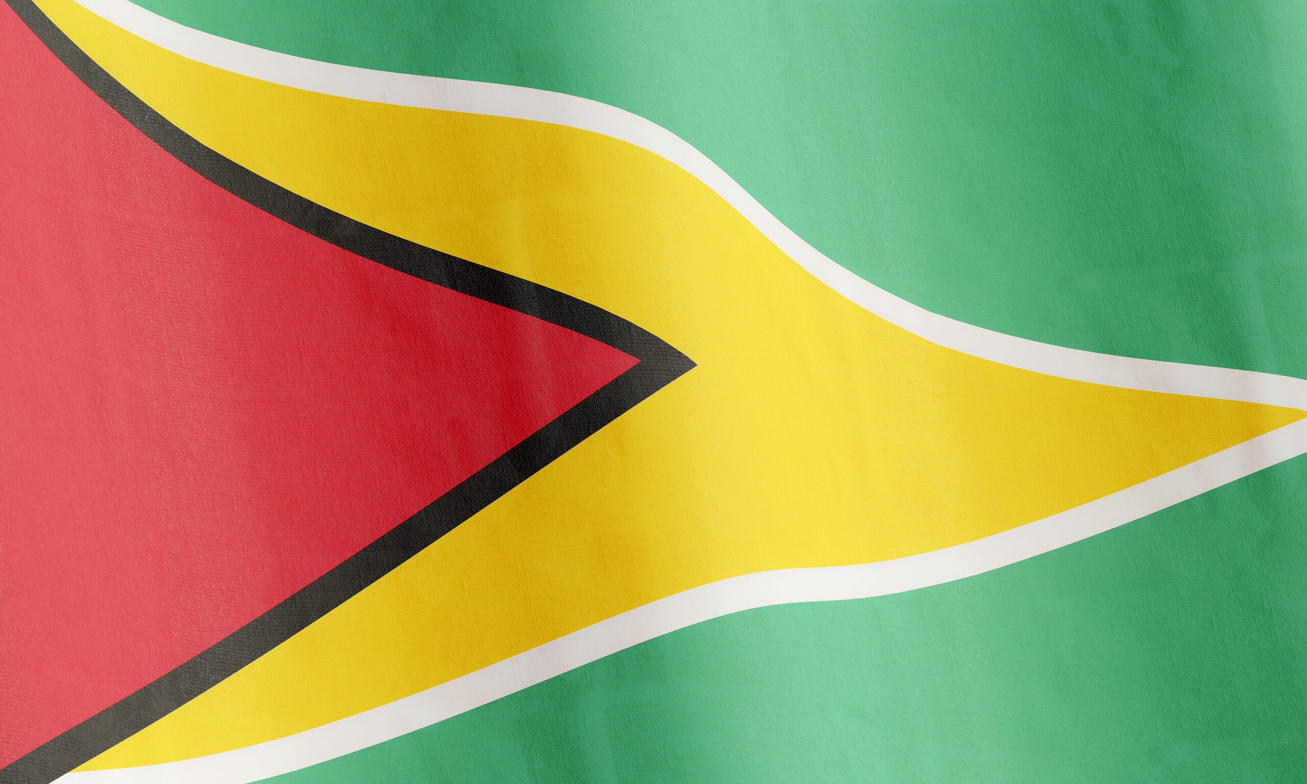 The flag of Guyana waving. 3D render