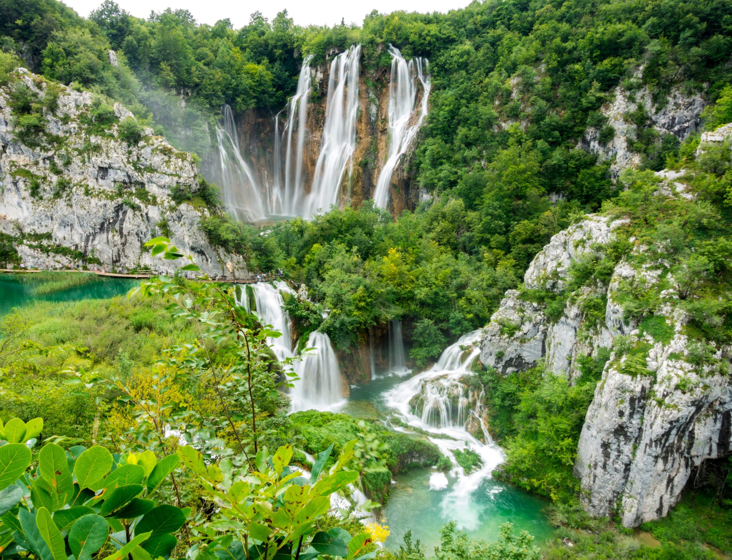 The magical waterfalls in Plitvice Lakes National Park located in Croatia