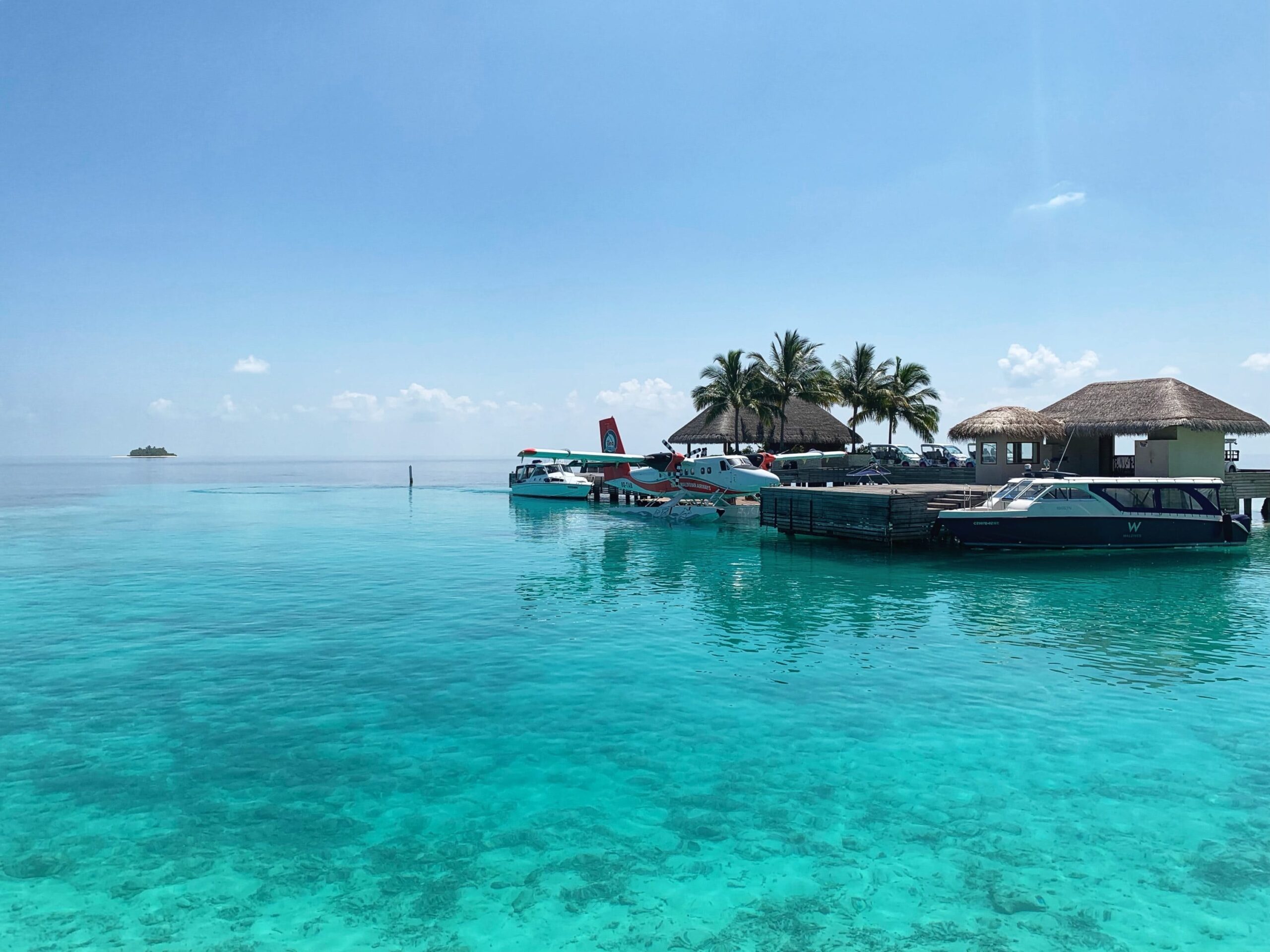 W Hotel luxury resort jetty in the Maldives